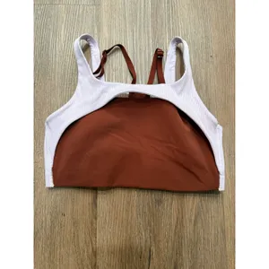 Nike Dri-FIT Womens High Neck Layered Sports Bra Lilac Rust Brown‎ Size Small thumbnail 3