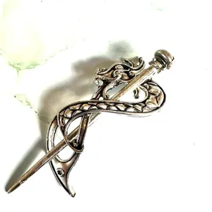 Celtic Dragon Silver-Tone Hair Pin thumbnail 2