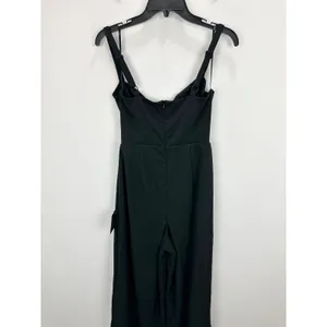 Lulus Brighton Black Plunge Wide-Leg Jumpsuit Formal Classic Cocktail Small NWT thumbnail 10