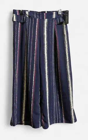 Navy Striped Cropped Wide thumbnail 1