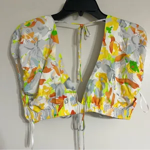 Women's Hello‎ Molly Clouded Crop Top Floral Print Size Medium thumbnail 5
