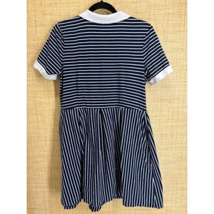 ModCloth Striped Polo Dress Womens XL Navy Blue White Short Sleeve Preppy thumbnail 6
