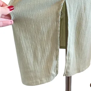 Sleeveless Knit Midi Dress With Cut Out Tie Side By Planet Gold thumbnail 7