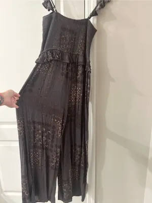 Blue B Collection Wide Leg Jumpsuit Brown thumbnail 5