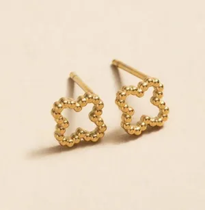 Anthropologie 18K Tarnish Res. Clover Stud Earrings thumbnail 1