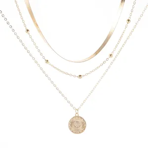 Trendy Gold Women 3-Three Layered Choker Necklace Fashion Jewelry - Party thumbnail 4