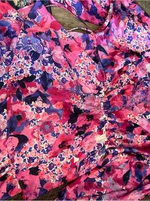 Zara purple and pink printed dress thumbnail 3
