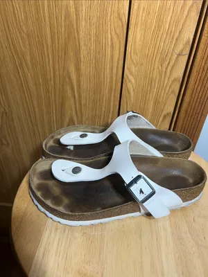 Birkenstock White Thong Sandals thumbnail 2