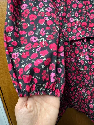 English Factory Floral Shirtdress Mini Dress 100% Cotton 3/4 Sleeves Pink Medium thumbnail 12