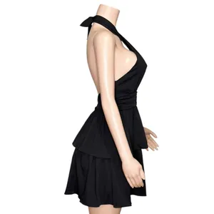AMANDA UPRICHARD Darby Halter Mini Dress, Black, XS thumbnail 10