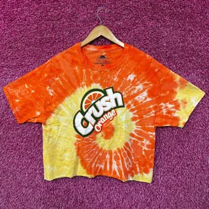Crush Orange Citrus Flavored Soda Promo Tie Dye Crop Top L thumbnail 1