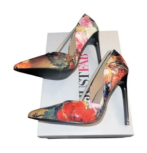 Just Fab floral heels. Approx. 4.5 heel length. NWT thumbnail 1