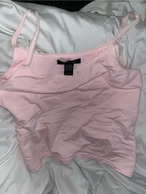 NWOT Abercrombie and Fitch Pink Lace Trim Cami Size Large thumbnail 1