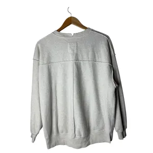 Aerie The Chill Cozy‎ Crew Sweatshirt Women XS Cream Smiley Face Distressed thumbnail 3