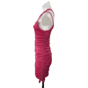 Superdown Women's Pink Sleeveless Metallic One Shoulder Bodycon Mini Dress Sz XS thumbnail 2