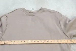 Amazhiyu Cropped Sweatshirt Long Sleeves Pullover Fleece Crop Top Medium Tan thumbnail 10