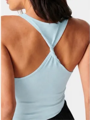 Sweaty Betty Ribbed Racerback Tank Top Blue Workout Yoga Pilates Size 8 thumbnail 9