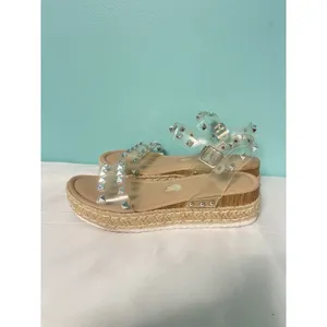 Cushionaire Sandal Womens 9M Clear Slip On Ankle Strap Toe‎ Casual Comfort bin1 thumbnail 4