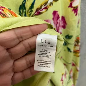Lulus Parisian Picnic Green Floral Jacquard Puff‎ Sleeve Midi Dress XXL New thumbnail 8