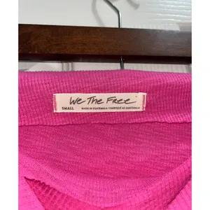 We The Free Get Together Off Shoulder Top Size Small Pink Slouchy Oversized thumbnail 6