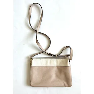 Kate Spade Soft Leather Shoulder Crossbody Purse Handbag Cream Pink 10"x7"x4" thumbnail 3