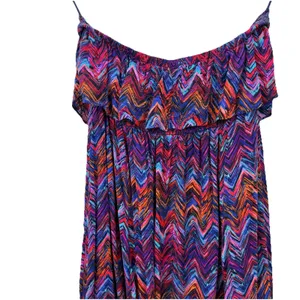 Torrid Colorful Chevron Smocked Strapless‎ Off Shoulder Maxi Dress Size 1X thumbnail 8
