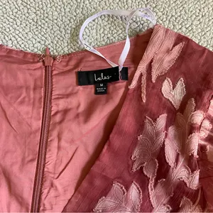 Lulus Meant to Shine Mauve Floral Jacquard Mini Dress - Size M thumbnail 11