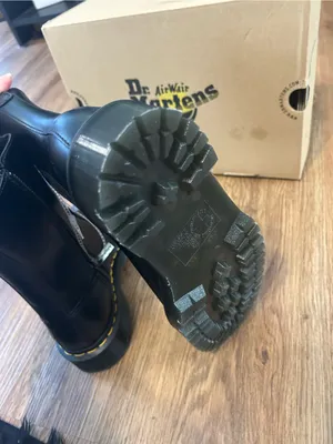 DR MARTENS Amaayah lo black leather zippered boots booties shoes women’s 8 new thumbnail 7