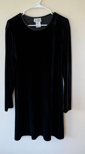 K.C. Spenser Vintage Black Velvet Dress Size 14 whimsigoth classic Y2K thumbnail 1