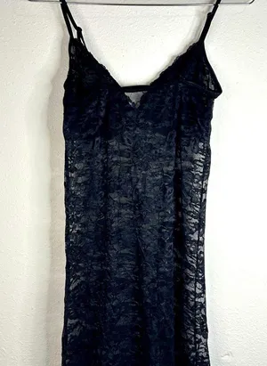 Black Sheer Lace Slip Dress - Size Small thumbnail 8