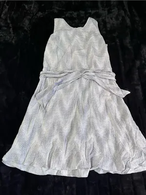 GAP Women’s Chevron Print Sleeveless Tie Waist Fit & Flare Dress Size Small NWT thumbnail 1