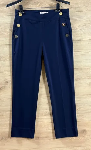 Nanette Lepore Navy Blue Stretchy Crop Pull-on Pants NWT Size Small thumbnail 1