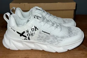 FASHION women’s casual walking shoes black white mesh layer over animal print thumbnail 10