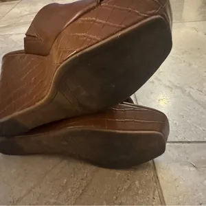 Nine West 4.5" wedge heels 8 1/2 brown thumbnail 5