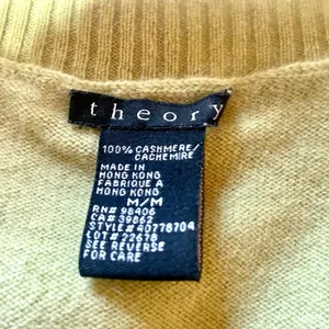 Theory Lime Neon Avocado Green Cashmere Vneck Sweater Sz M thumbnail 7