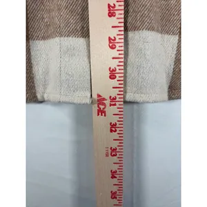 Womens XL Brown Cream Plaid Flannel Shacket Oversized Button Down Shirt thumbnail 5