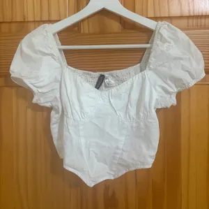 Divided Size XXS White Bohemian Style Crop Top thumbnail 1