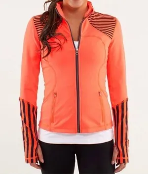 Lululemon Forme Jacket Light Flare / Classic Stripe Light Flare Size 8 EUC thumbnail 1