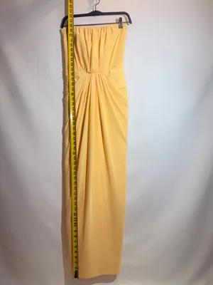 Elliatt Amara Butter Yellow Strapless Sculpted Waist Formal Maxi Dress Size S thumbnail 6