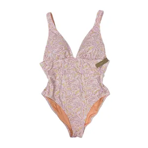 NWT J. Crew Eco Plunge One Piece‎ Swimsuit Beach Paisley Peach Size 12 thumbnail 4