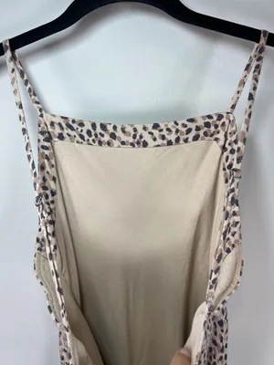 Abercrombie & Fitch Leopard Print Mini Slip Dress Brown Tan Lined Adjustable XS thumbnail 11