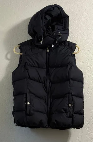Eddie Bauer 650 Fill Down Vest Womens Blue M Hooded Ski Snow Puffer thumbnail 1
