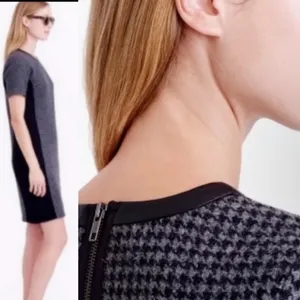 J..Crew wool houndstooth  Tweed shift dress thumbnail 2