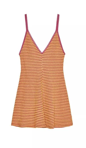 Zara Orange and Pink Mini Dress thumbnail 1