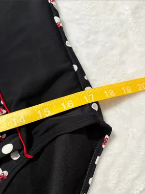 Disney Parks XL Minnie mouse Black Polka Dot Halter One-Piece Swimsuit Red Trim thumbnail 3