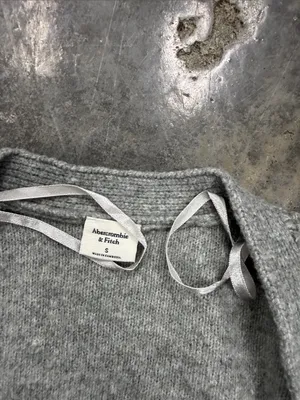Abercrombie & Fitch Light Gray Open-Front Knit Cardigan thumbnail 2