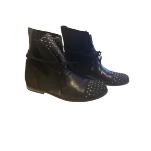 The Sak Jada Black Studded Leather Moto Ankle Boots Boho Punk Festival NWT 9 NEW thumbnail 4