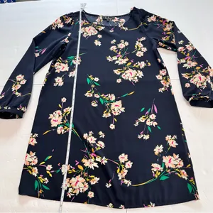 Lulus Herbaceous Babe Navy Floral Print‎ Long Sleeve Shift Dress MEDIUM thumbnail 11