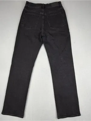 Madewell The 90s Straight Jeans Womens 26 Black High Rise 30” Inseam thumbnail 3