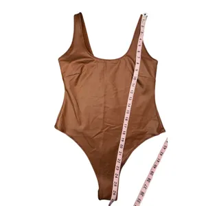 SKIMS Wet Jersey Tank Bodysuit Copper M Medium NWT Faux Leather Look BS-TNK-0801 thumbnail 9